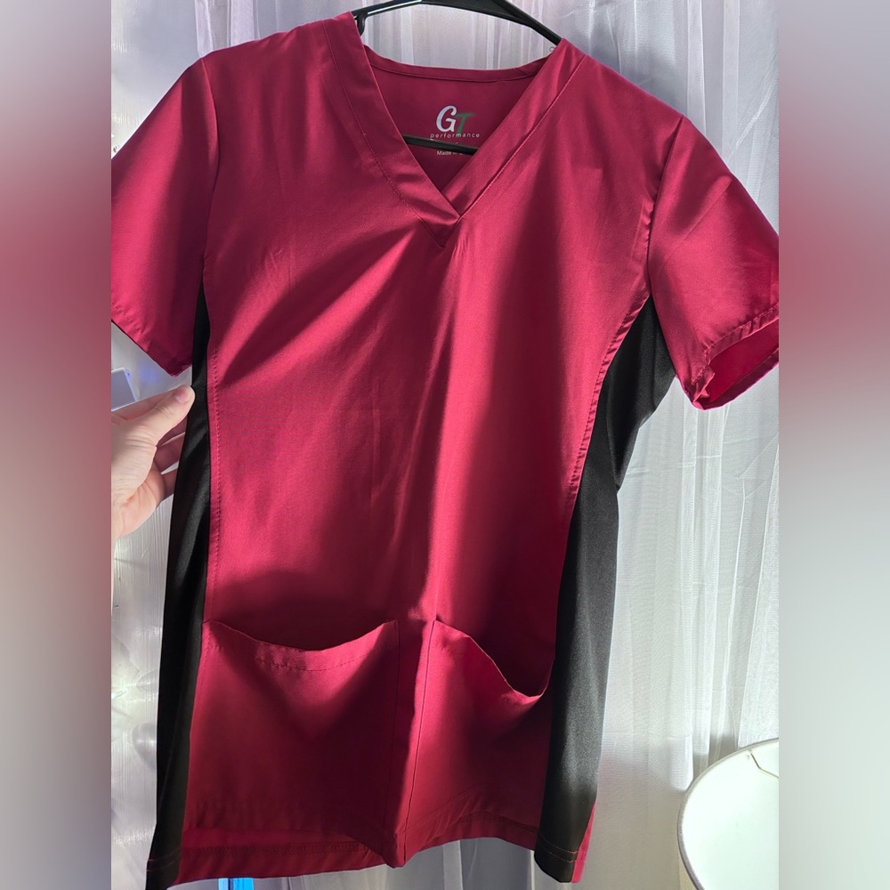 GT Performance Hot Pink with Black Scrub Top-Brand New, Never Worn
